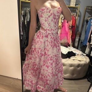 Pink and White Floral Skirt Set for Weddings